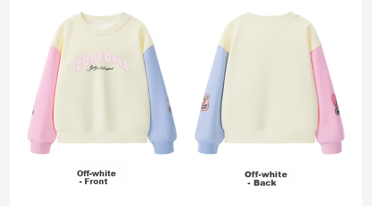 Disney Girls' Sweatshirt Zootopia Off-White Pullover Long Sleeve Spring Top Size 130 6