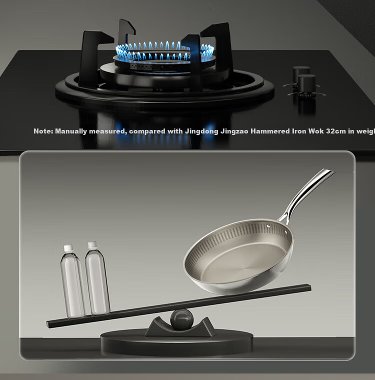 JD Jingzao Titanium Pure Titanium Flat Bottom Pan [Million Micro-Pores Non-Stick] Frying Pan Stir-Fry No Coating Gas and Induction Cooker 28cm 11