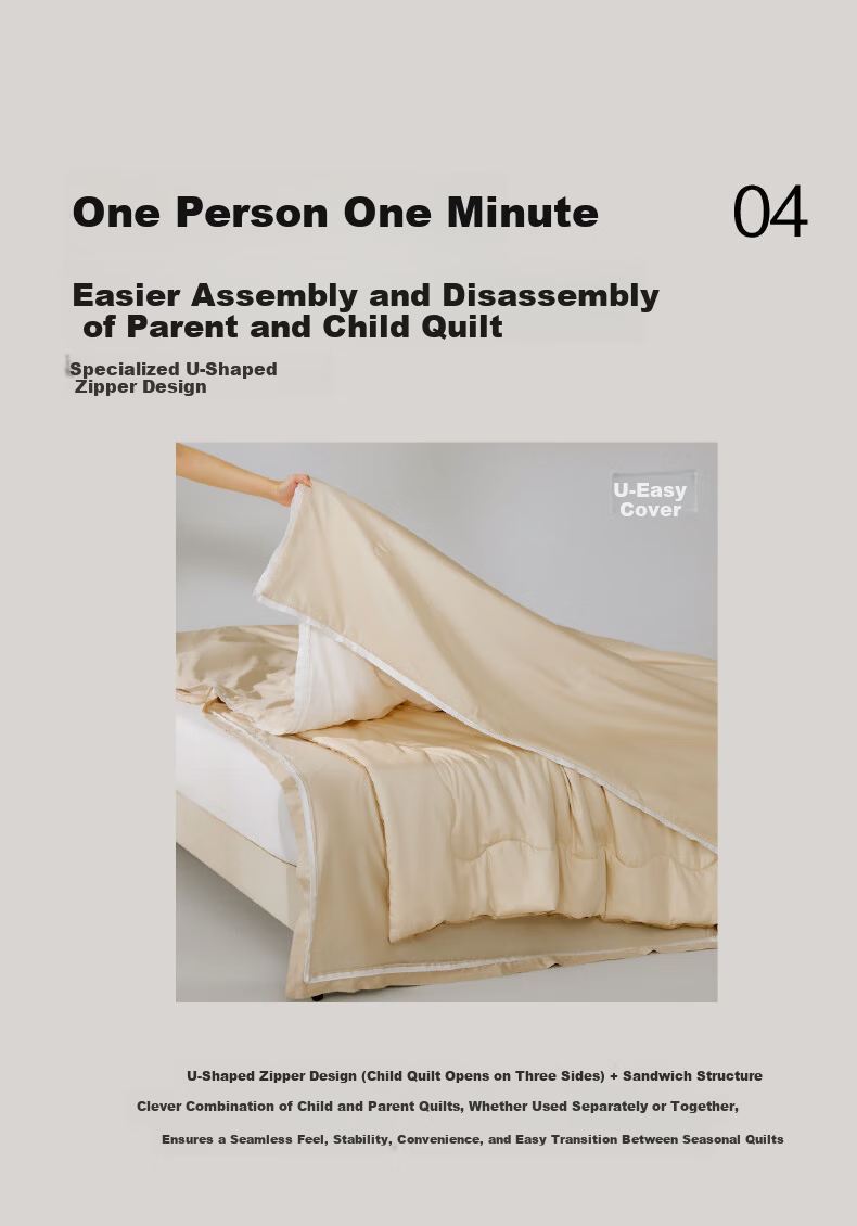 Luolai Home Textiles 100% Silk Quilt 60s Cotton A-Class Washable Mulberry Silk Mother-Child Quilt Approx. 6.8 Jin 8