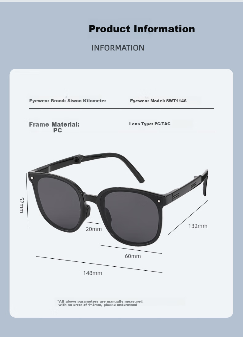 40K Foldable Sunglasses Unisex Premium UV Protection Lightweight Large Frame Korean Style Trendy Small Face Sunglasses 4