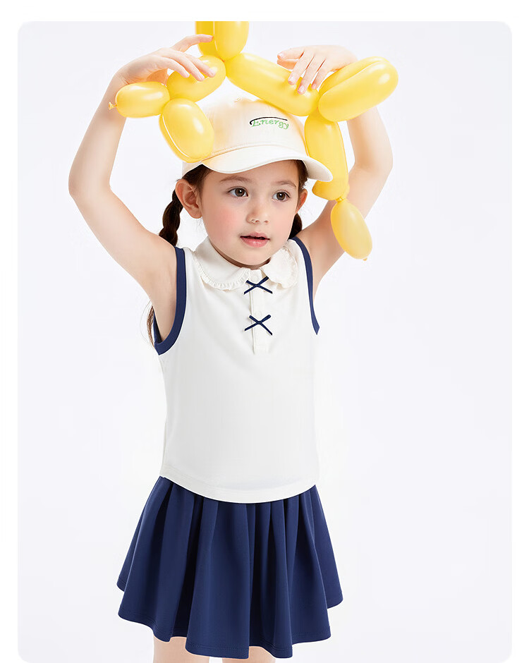 Balabala Girls Sleeveless Set Toddler Baby Two-Piece 2026 New Summer Cool Half-Button Sweet Vest + Skirt Pants 14