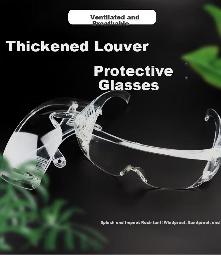 Mashifu Anti-Fog Safety Goggles Industrial Cutting Protective Glasses Laboratory Chemical Splash Protection Windproof Dustproof Eyewear with Louver Anti-Fog Design, 1 Piece 1