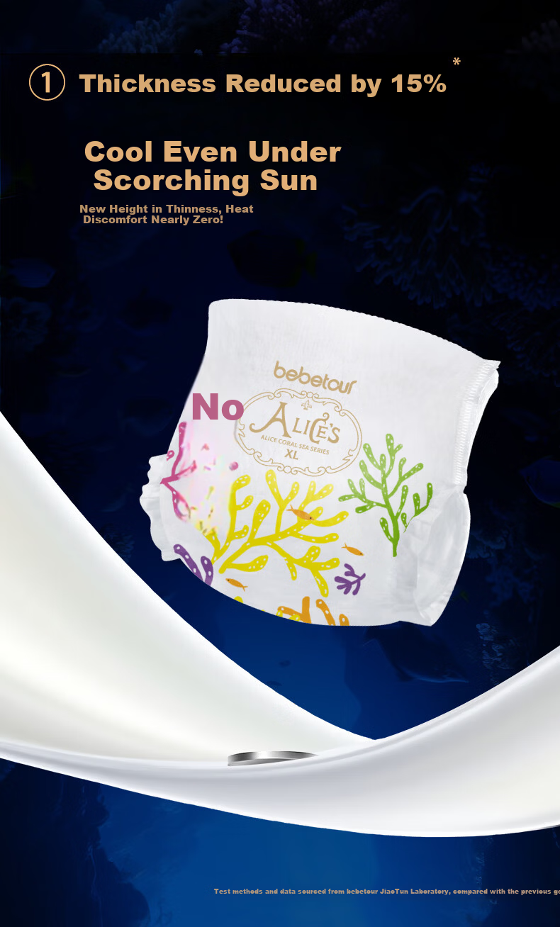 Bebetour Alice Shan Hai Series Cloud-Sense Ultra-Thin Baby Diapers Size M 46pcs (6-11kg) 3