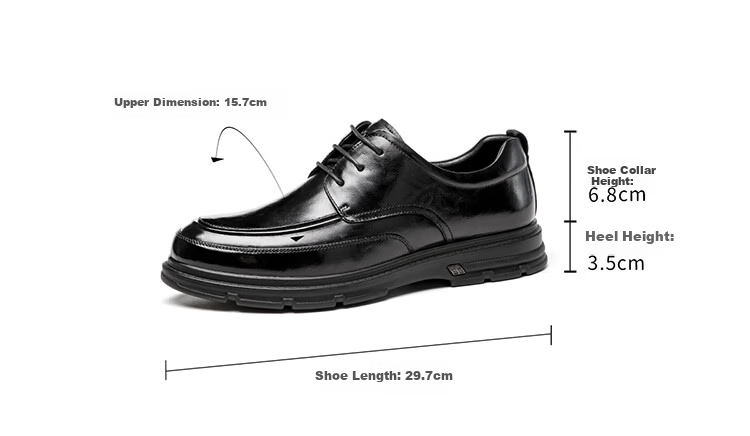 Aokang Men's Black Leather Lace-Up Oxford Business Dress Shoes UK Style Size 39 17