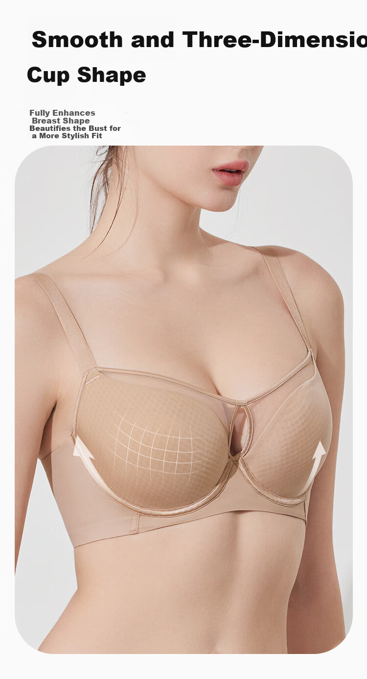 Ordifen Women's Lightweight Breathable Seamless Smooth Large Cup Bra Set XB4210 6