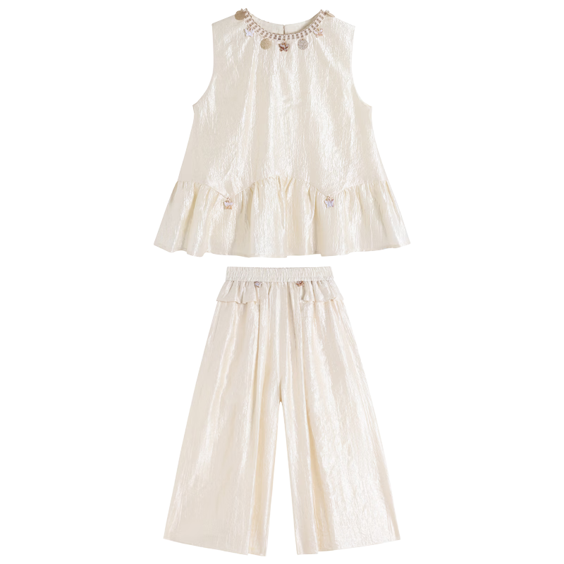 CHANZUIGOU Girls' Bohemian Vacation Set 2026 Summer New Elegant Sweet Style
