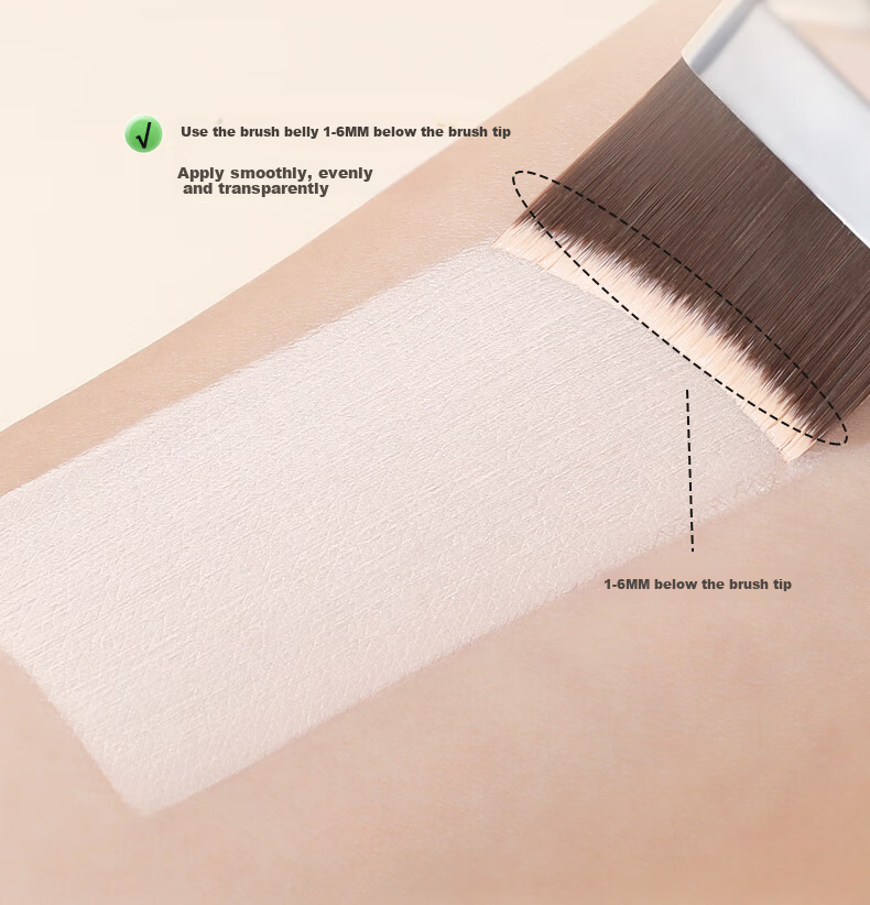 Huayang Green Cloud Mermaid Foundation Brush - 1 Piece, Non-Powder Absorbing, Streak-Free Makeup Brush, Cangzhou Cosmetic Brush 13