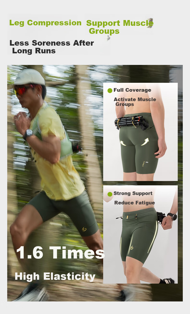 Feibit [Off-Road Kangaroo Pants] Men's Waist Bag Quick-Dry Pants Hiking Mountaineering Outdoor Sweat-Wicking Training Wear Jade Armor Green S 5