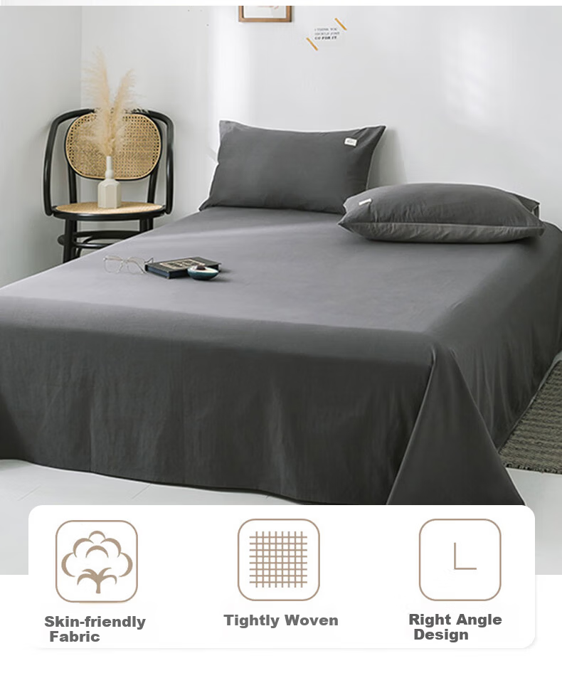 Aiwei A-Class Washed Cotton Brushed Bed Sheet Single Student Dormitory Single Quilt Cover Speed Gray 180*230cm 3