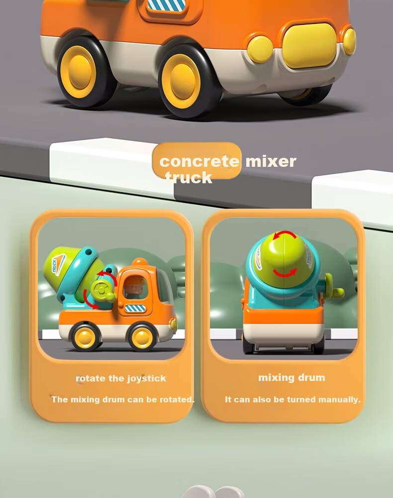 GOODWAY Children's Toy Car for Ages 1-3, Fire Truck Excavator with Inertia Sliding, Gentle on Hands, Gift Box Set, Birthday Present 10