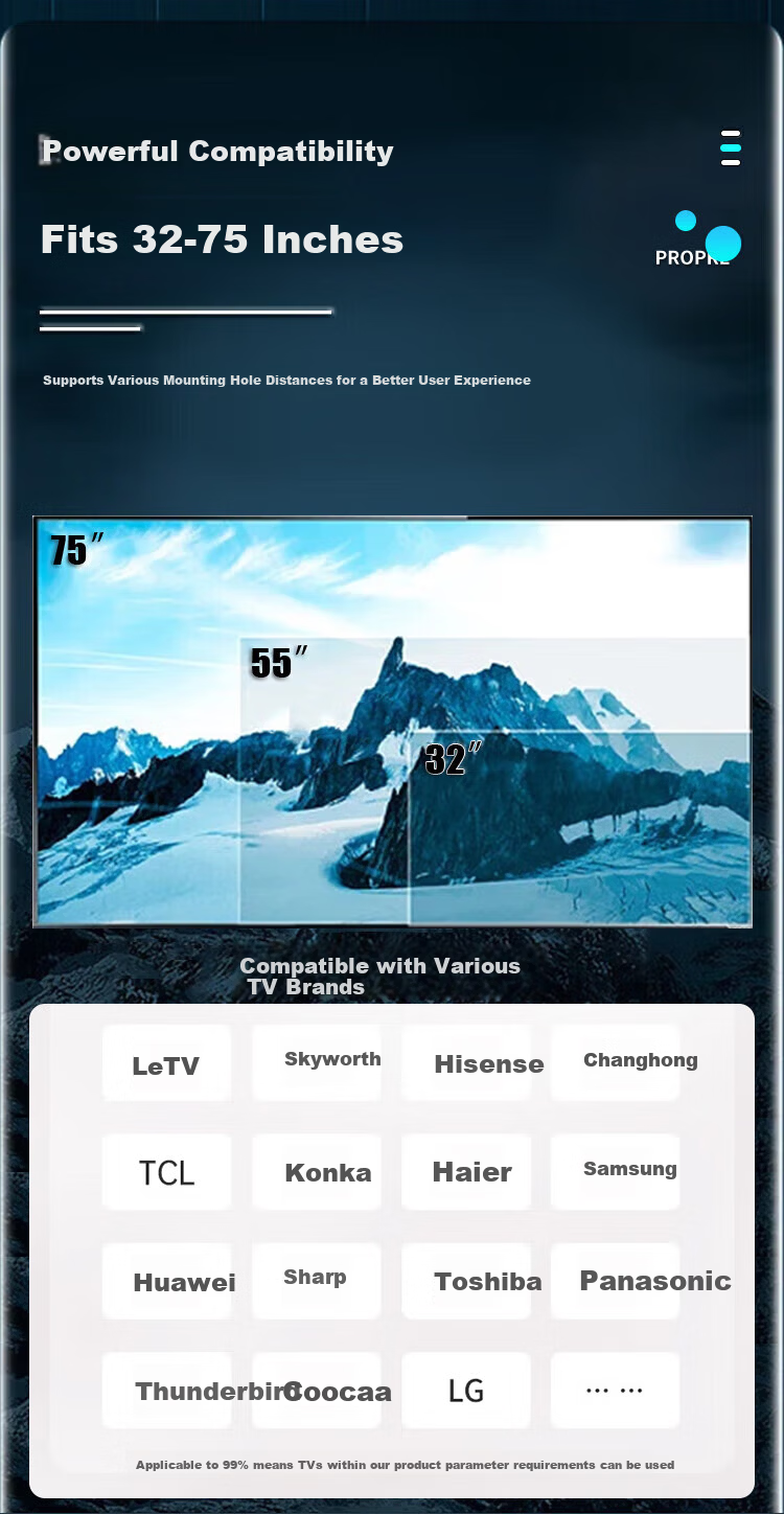 Jinying Mobile TV Stand 32-75 Inch Floor TV Mount Movable TV Cart Video Conference All-in-One Vertical TV Bracket 1