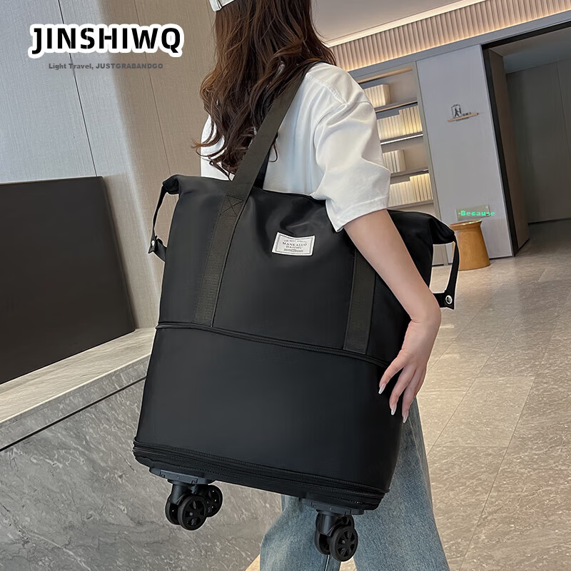 JINSHIWQ Travel Bag Large Capacity Rolling Travel Duffle Bag Portable Maternity Storage Bag with Wet and Dry Separation