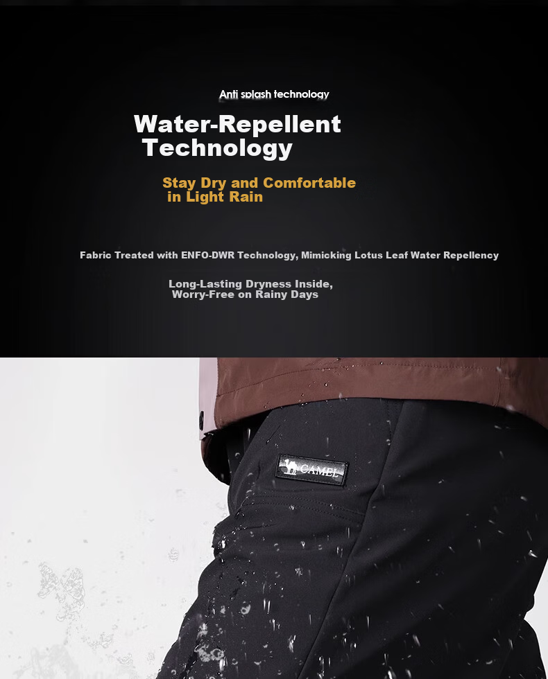 CAMEL [Wang Junkai Edition] Outdoor Ski Pants Men Fleece Lined Warm Water-Repellent Loose Work Pants Women 1684 7