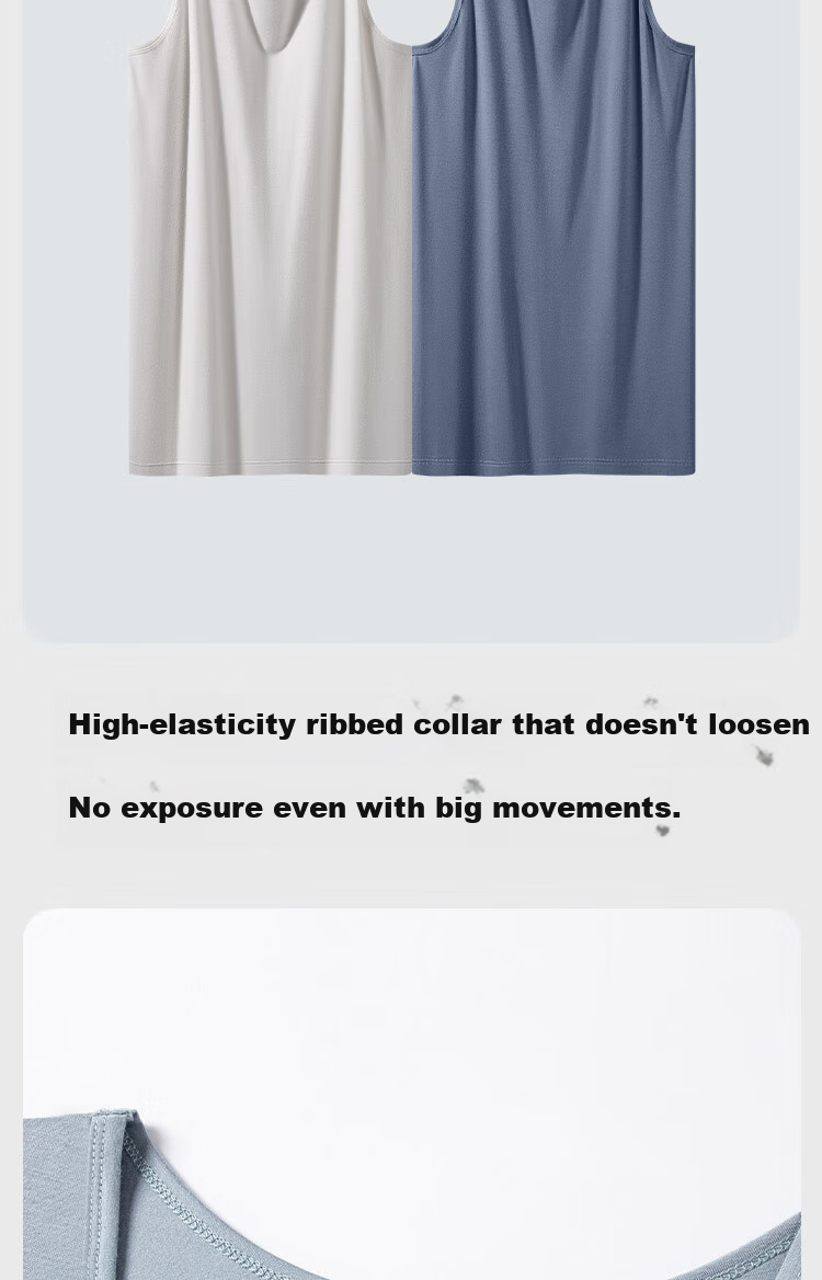 HLA Sleeveless Vest for Men, Ice Silk 5A Antibacterial Cooling Breathable Undershirt, Thin Base Layer Tank Top, 2-Pack 6