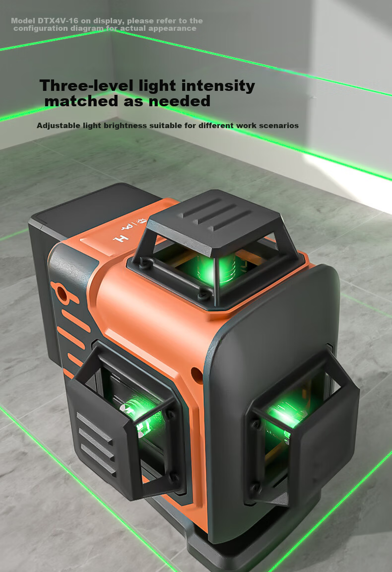 Dongcheng 12-Line Laser Level Infrared High-Precision Auto-Leveling Strong Light Horizontal Laser DTX4V-12QE 7