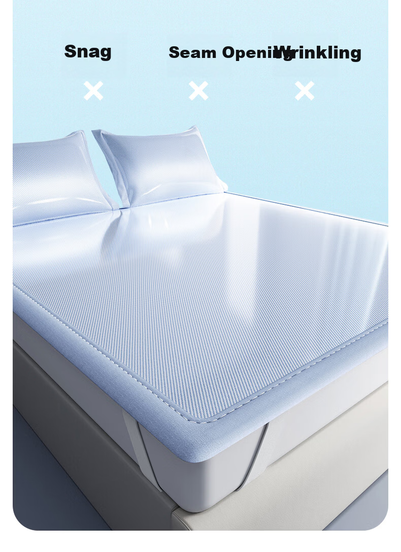 MUJI A-Class Summer Ice Silk Bed Sheet Single Piece Summer Cooling Silky Naked Sleep 1.5m Single Bed Sheet 200*230cm 15