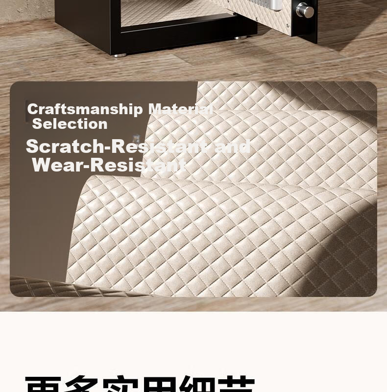 Deli Home Safe Box, Yao Zhen 60cm Fingerprint Unlock, All-Steel Anti-Theft Portable Small Gold Vault Can Be Used As Bedside Table, VA621 Gold 23
