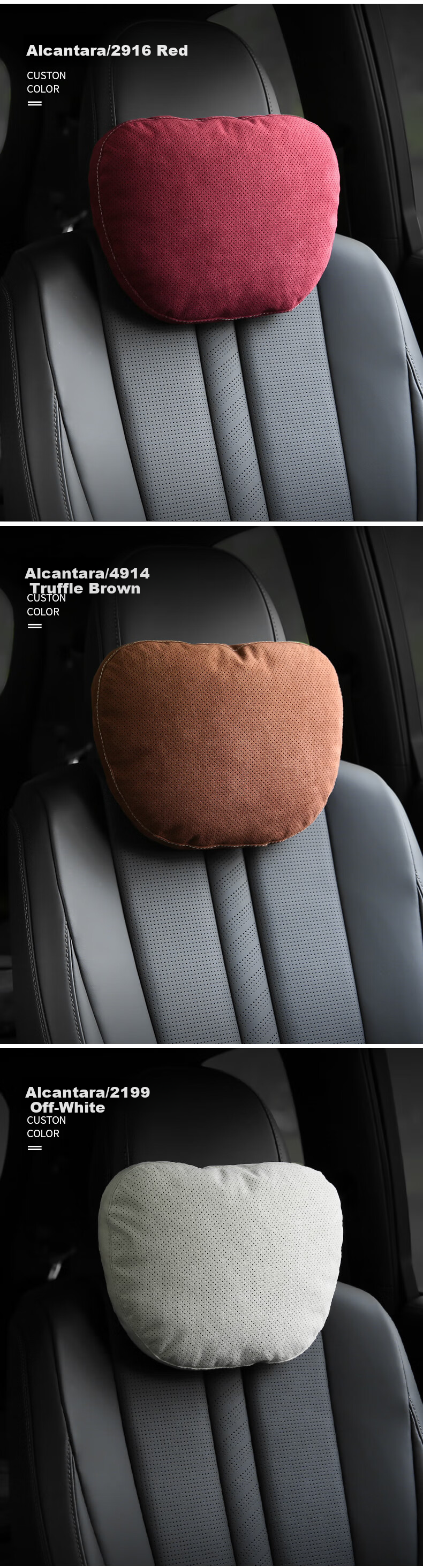 BIMLL Full Alcantara Car Headrest Lumbar Support Neck Pillow for Mercedes-Maybach Car Cervical Pillow 13