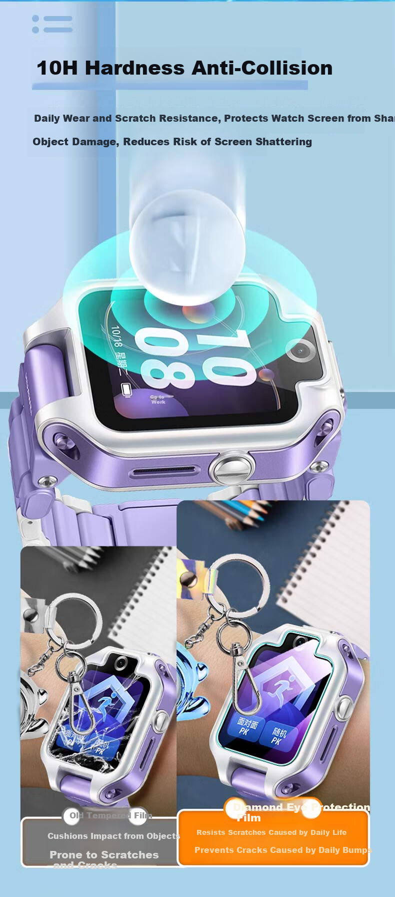 Langling [Skin-friendly Waterproof] Silicone Replacement Strap for Huawei Children’s Phone Watch 4 Pro 5 ASN-AL10, Blue, Shockproof and Wear-resistant 5