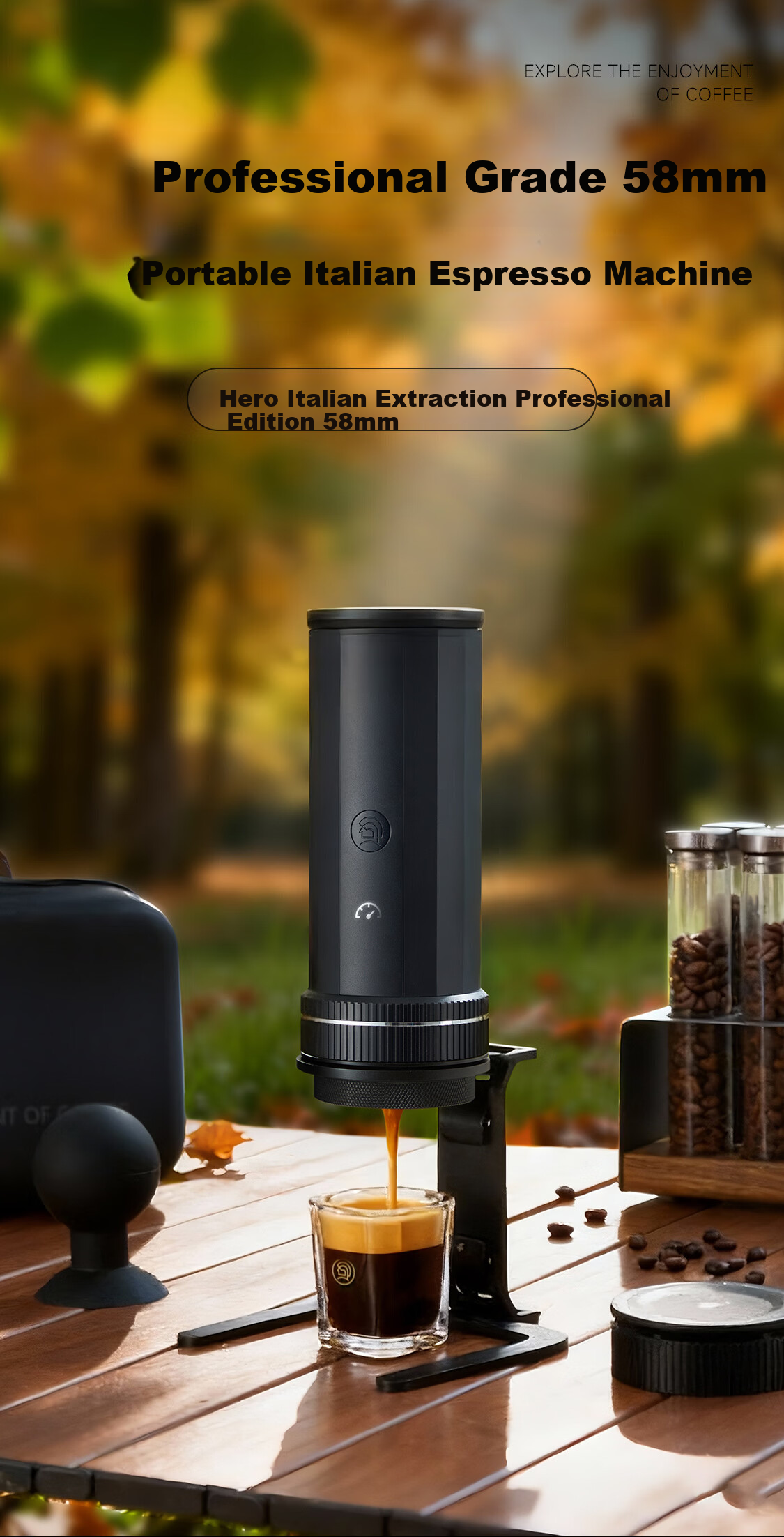 Hero Yicui Professional Portable Espresso Coffee Machine Electric Portable Coffee Maker for Outdoor Travel 2