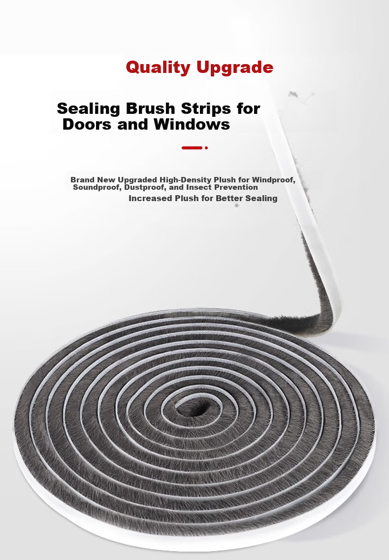 Xiruo Door Gap Sealing Strip Brush for Doors and Windows, Old-style Plastic Steel and Aluminum Alloy Door Gap Slot Brush Strip, Windproof 1