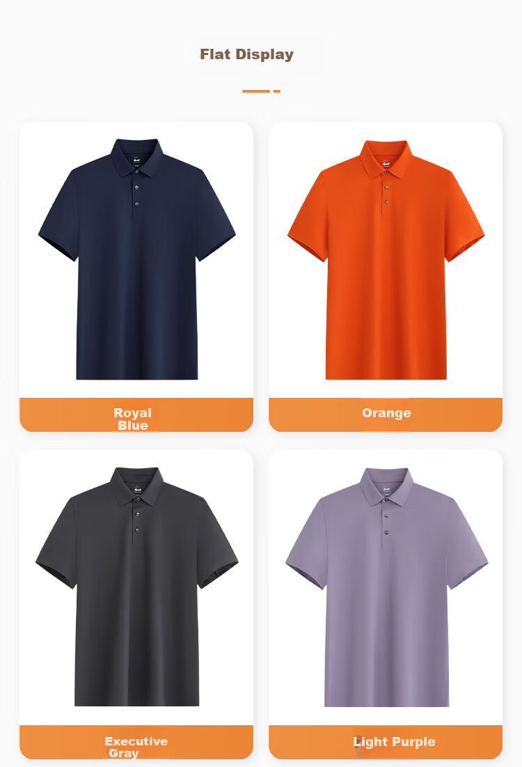Xiahu Shijia Technology 200-Count Cool-Feel Short Sleeve Polo Shirt Summer Liquid Ammonia Mercerized Collar F079 17