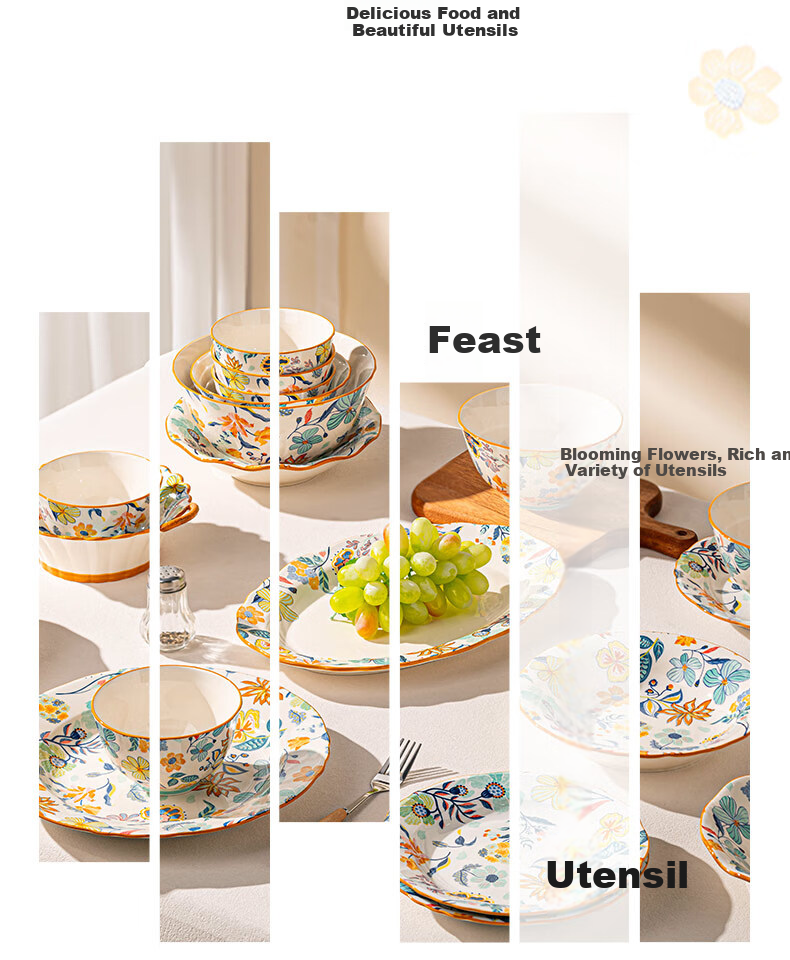 Pearson Chinese Style Ceramic Dinnerware Set 36-Piece Home Tableware Bowl and Plate Gift Box Set for Housewarming 12
