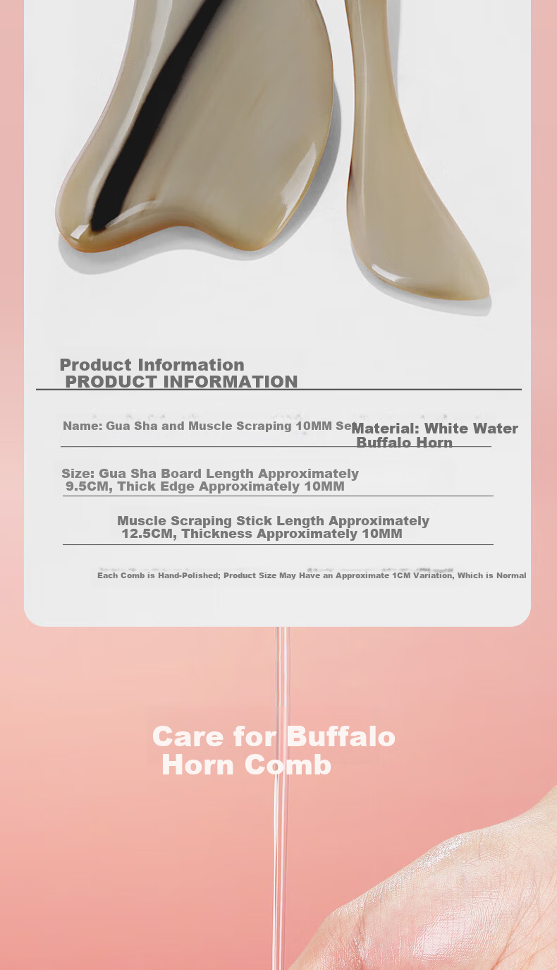 Chaojun Authentic Natural Ox Horn Gua Sha Board Facial Massage Roller Set Practical Birthday Gift for Mom Girlfriend Wife 8