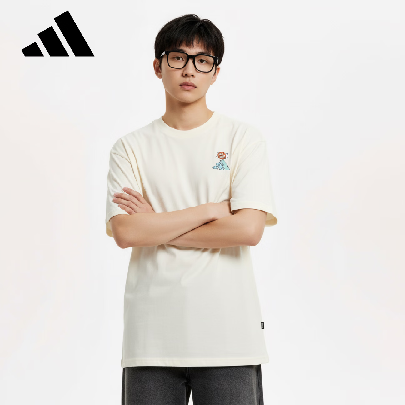 Adidas Basketball Series Men's M ED BBALL T Short Sleeve T-Shirt KG8263 White XL 2