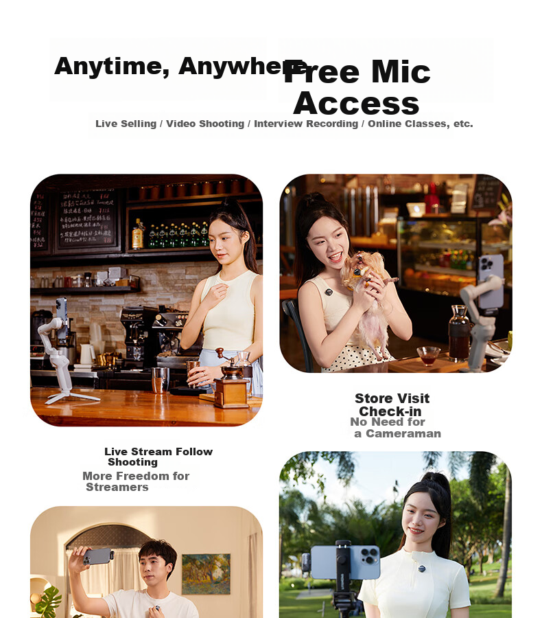 Godox Cube Wireless Lavalier Microphone, Outdoor Interview Vlog Live Streaming Recording Noise Reduction Sound Card, Mini Button Microphone [One-To Type-C Version] 7