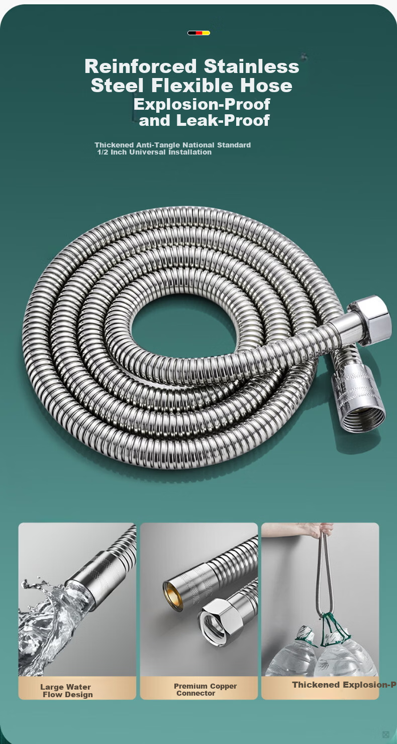 HOMK [Germany] Shower Head with Large Pore Filter, Chlorine Removal, Pressure Boost, Single Head Shower Sprayer 13