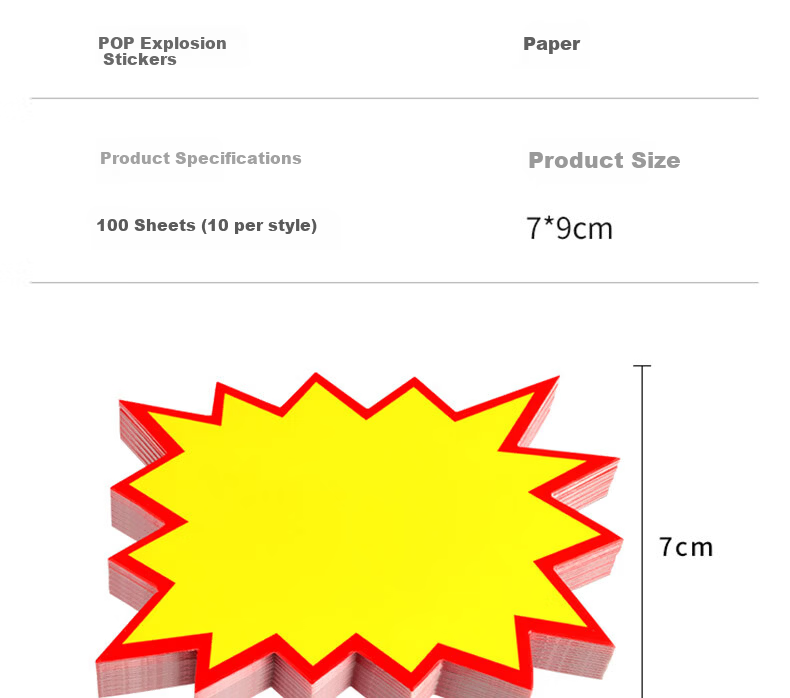 TaTanice Explosion Price Tags Promotional Labels Blank Small Size 100 Sheets with Pen 6