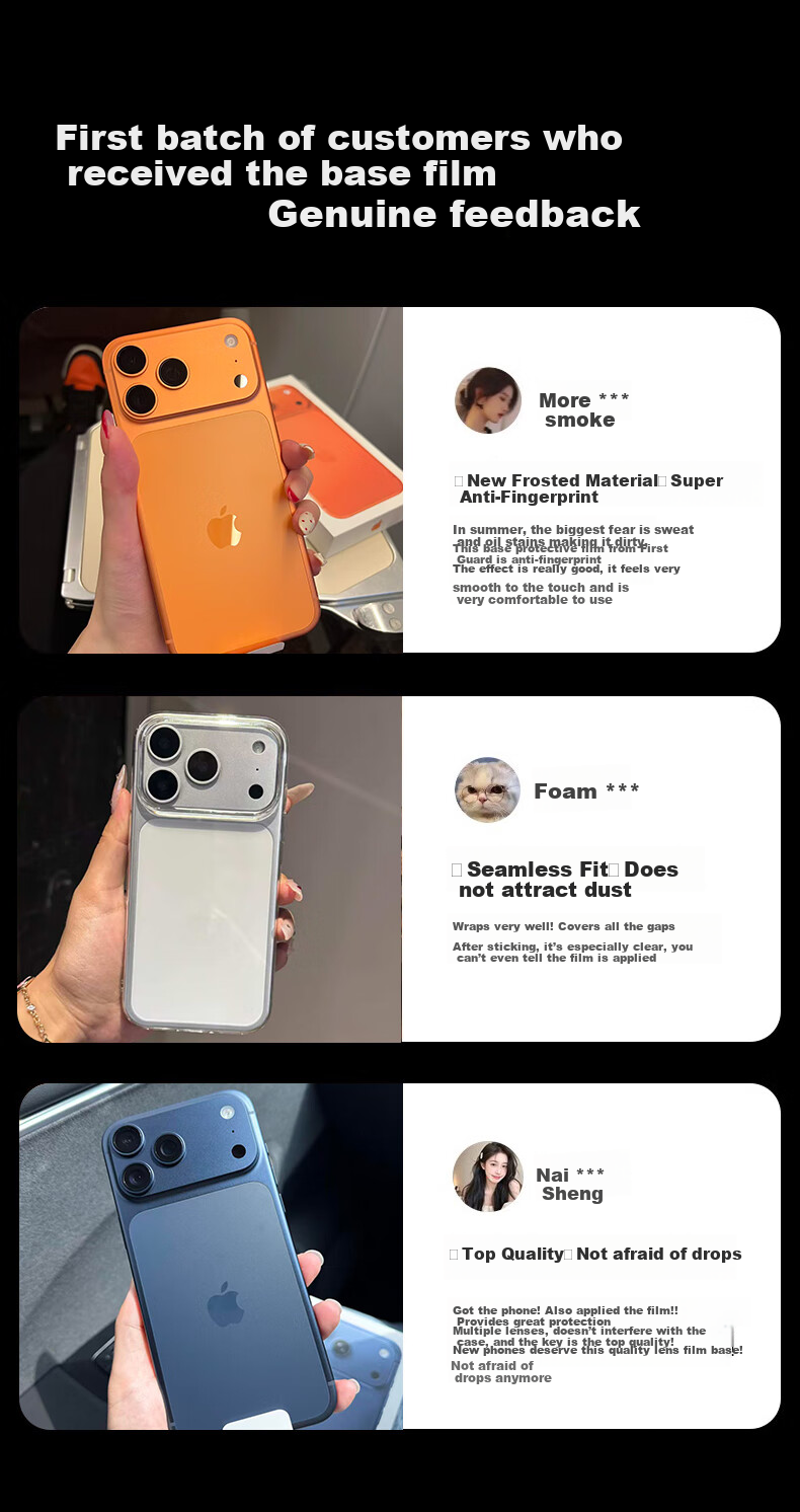 DIVI DIVI Scratch-Resistant Apple iPhone 17 Pro Lens Protector Matte Full Coverage Back Film 17P Integrated Lens Base Protective Film 7