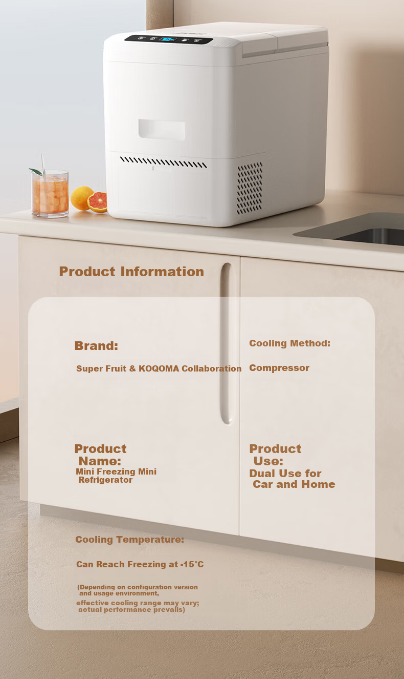 ChaoGuo Mini Refrigerator 26L Small Fridge Adjustable Temperature Dual Use for Car and Home Office Outdoor Travel Cooling and Freezing Freezer 14