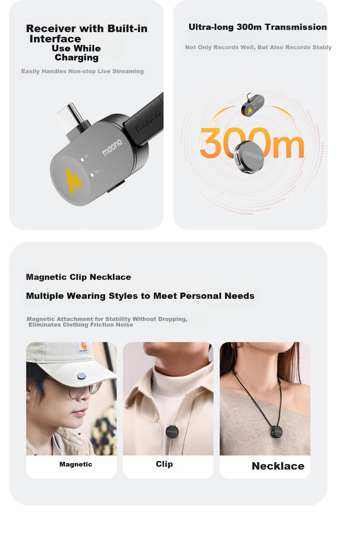Maono T5 Wireless Lavalier Microphone, Live Streaming Mic One-To AI Noise Reduction, Mobile Phone Audio Pickup, Short Video Recording Camera Microphone, Shanke Lightning Versio 19