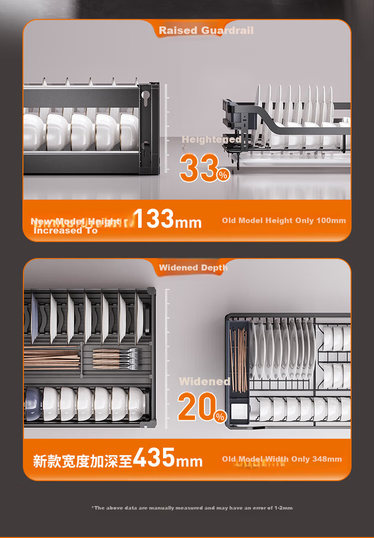 Cobbe Kitchen Pull-Out Aluminum Alloy Cabinet Drawer Double-Layer Dish and Utensil Storage Rack Spice Bowl Basket 7