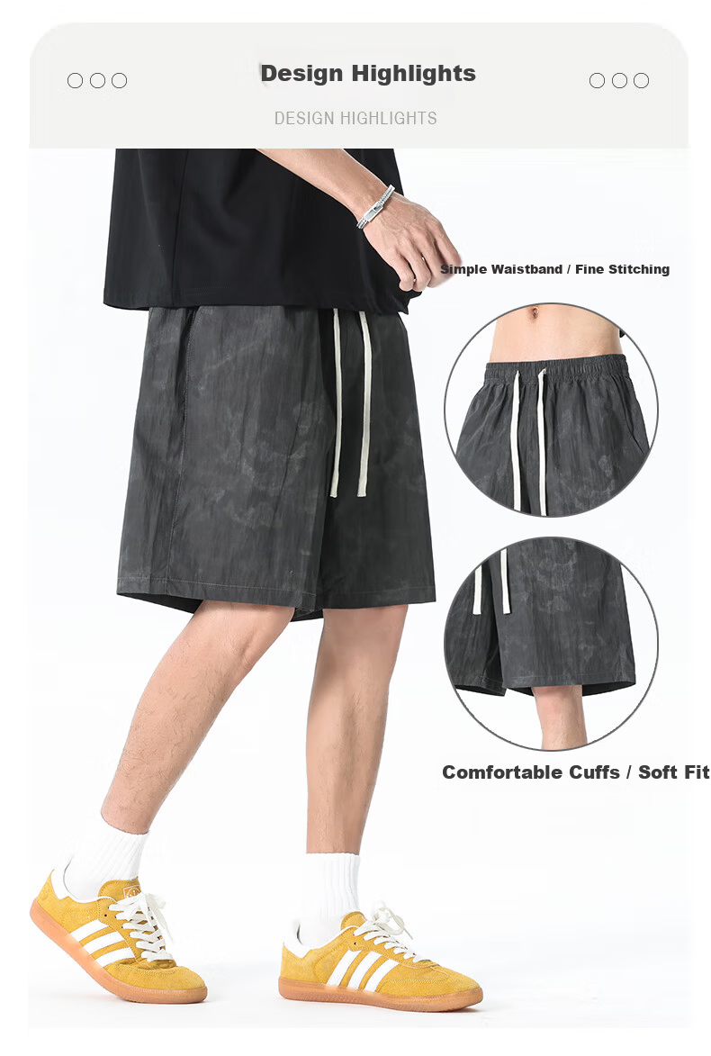 LangSha Men's Summer Breathable Lightweight Loose Casual Outdoor Quick-Dry Running Fitness Ice Silk Shorts 1