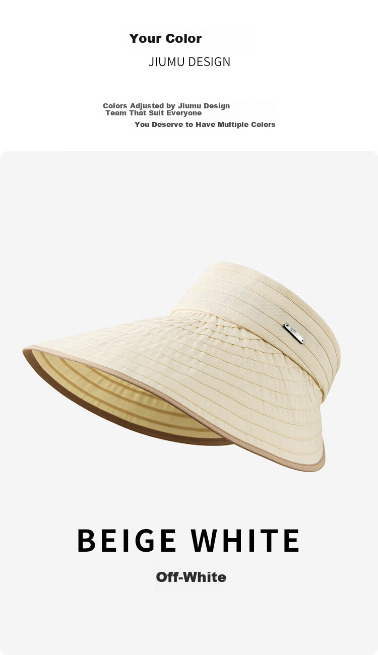 JIUMU Sun Protection Hat for Women, Sun Visor Cap, Sun Hat, Visor Hat, Cool Hat, Summer Outdoor Face-Covering UV Protection Hat for Wome 12