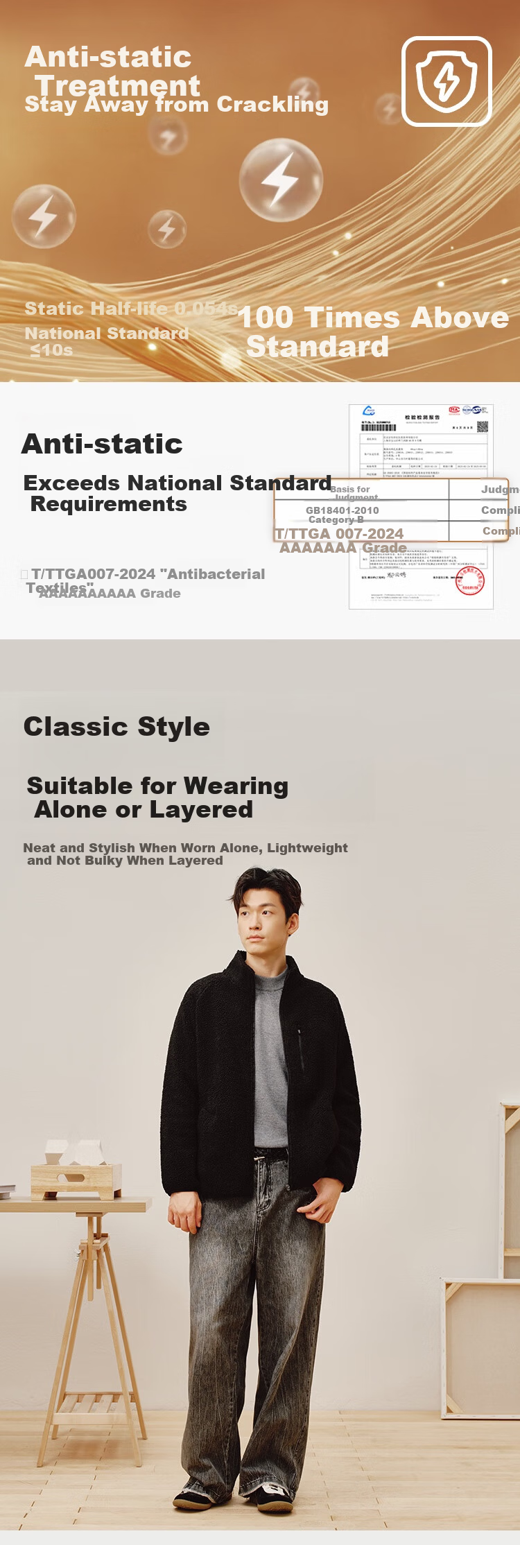 JD Original Pure Cashmere High-End Cashmere Sweater Wool Pullover Men's Winter Gift Box, Camel Color, Size L 7