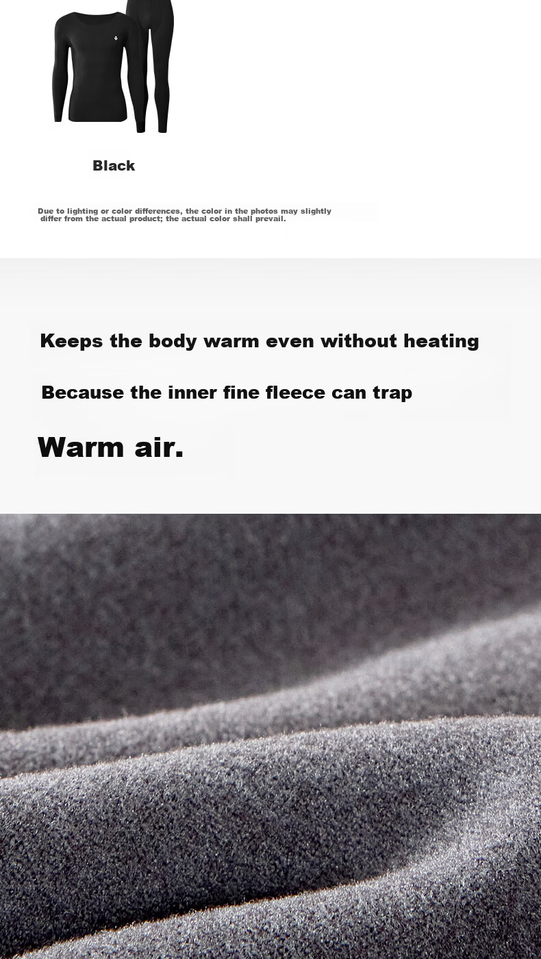 Youkeshu Men's Thermal Underwear 10A Antibacterial Cationic Double-Sided Brushed Autumn Winter Crew Neck 10A Antibacterial Fleece Thickened Set 13