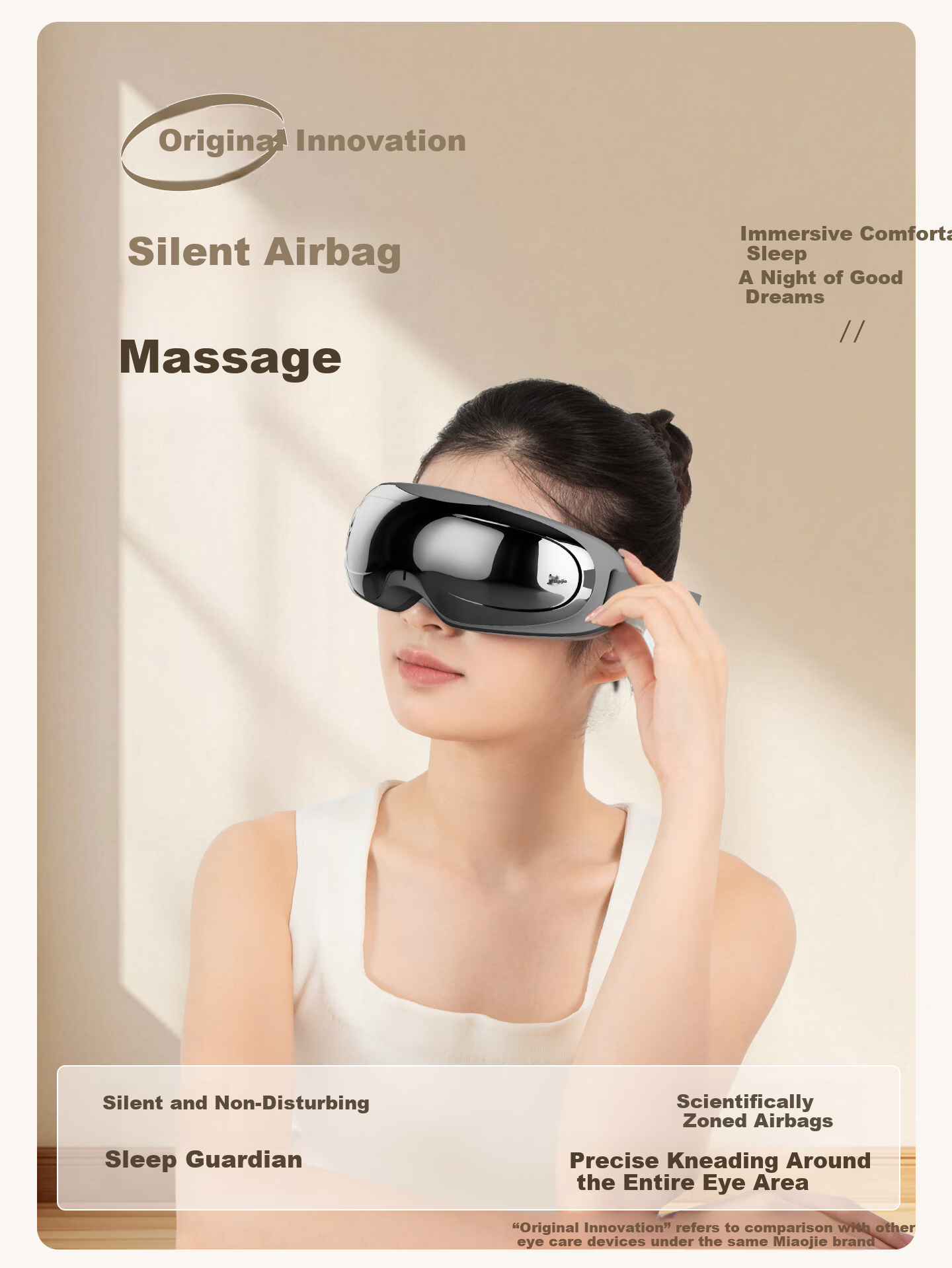 MIAOJIE [Mid-Autumn Festival Gift] Y11 Eye Massager with Temporal Air Cushion, Silent Eye Care Device to Relieve Dryness And Fatigue, Warm Heat Therapy, Gift for Parents 7