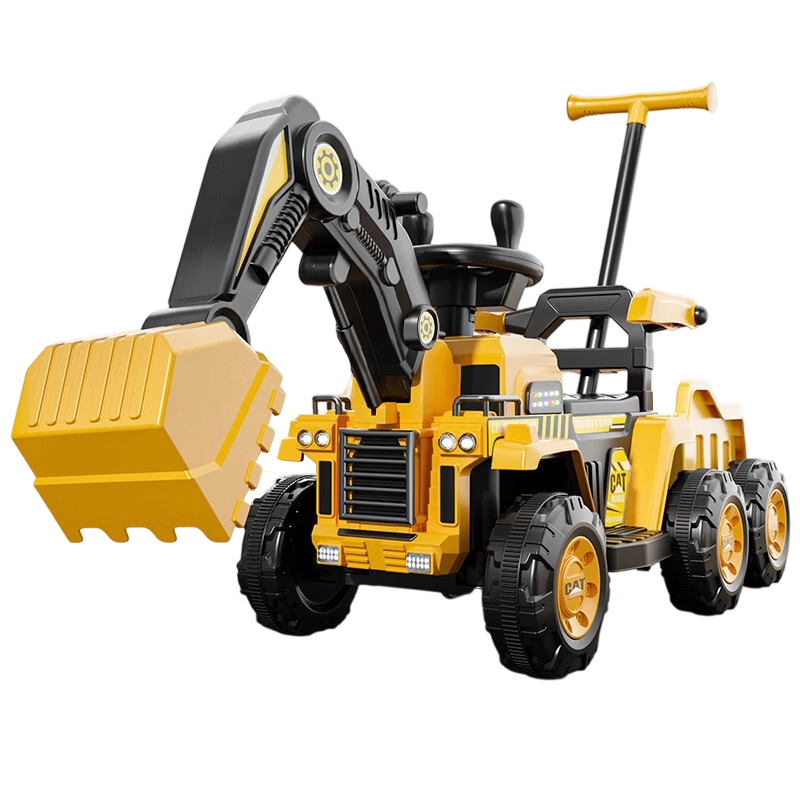 Peppa Pig Mom Electric Excavator Digging Toy Car Children's Ride-On Push Car 3-6 Years Old Boys and Girls Rechargeable Remote Control Engineering Vehicle
