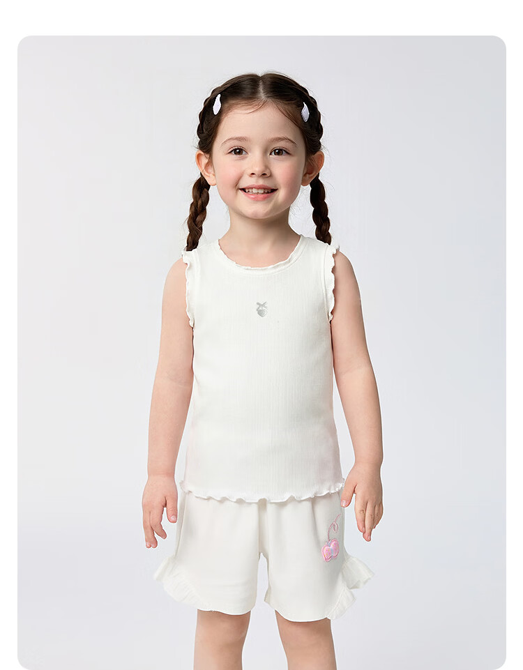 Balabala Girls' Summer Pants Children's Sleepwear Soft Skin-Friendly Antibacterial Comfortable Leggings 16