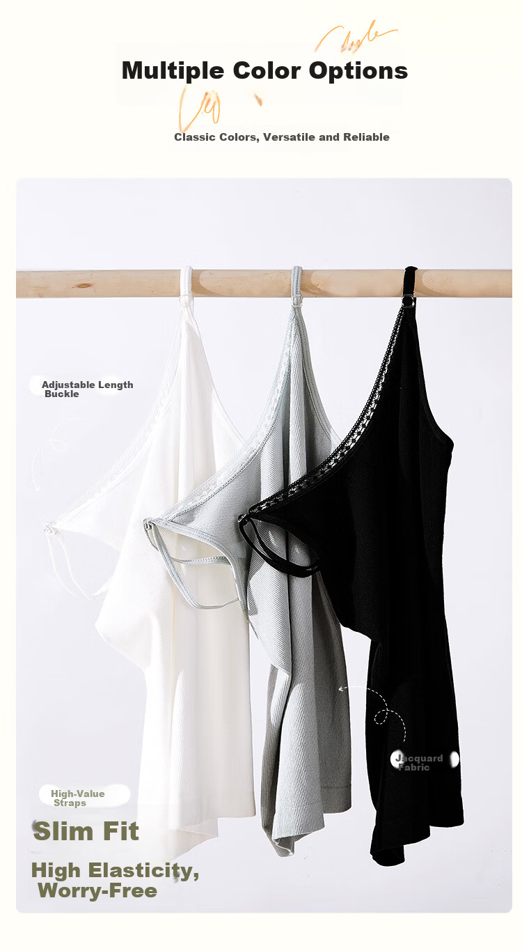 LangSha Women's Slim Fit Lace Trim Sleeveless Tank Top Sexy Outerwear Innerwear 5