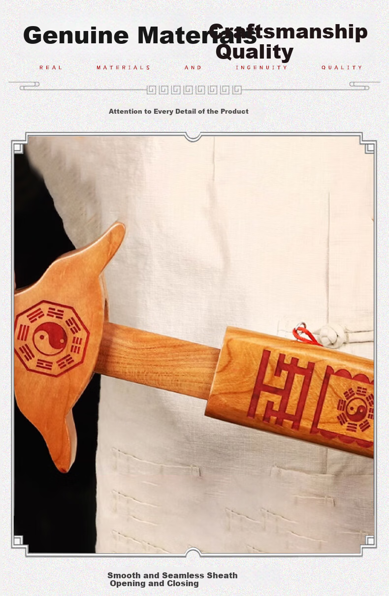 Yuanshi Jianggong Peach Wood Axe, Housewarming And Wedding Sitting Fortune Small Axe Pendant, New Home Living Room Decoration, Length Approximately 18cm 5