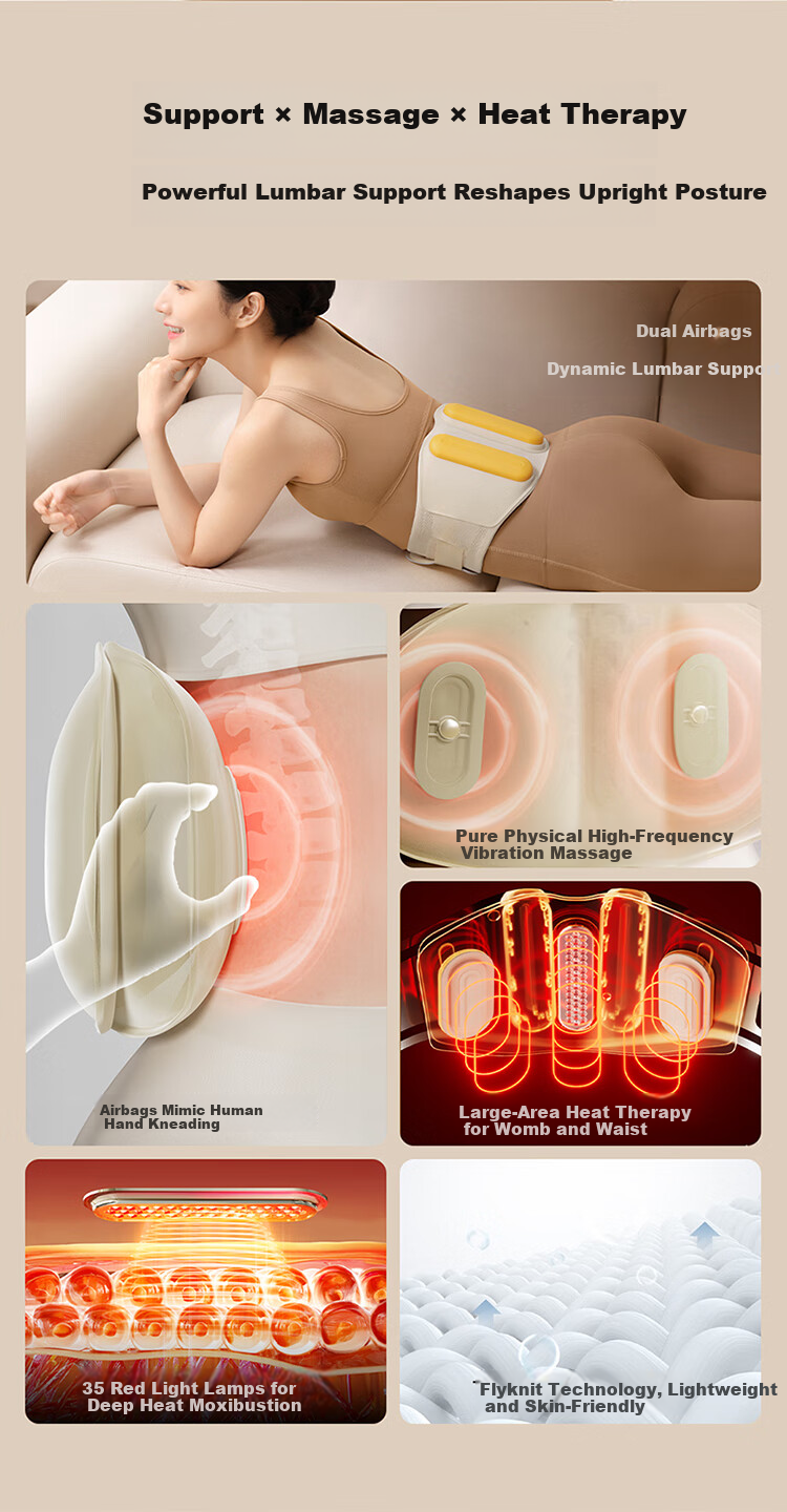 Breo Y3 Waist Massager Warm Palace Belt Menstrual Care Waist Protector Heat Therapy Relieves Back Pain Gift for Men, Women, Parents - Recommended by Sun Yingsha 2