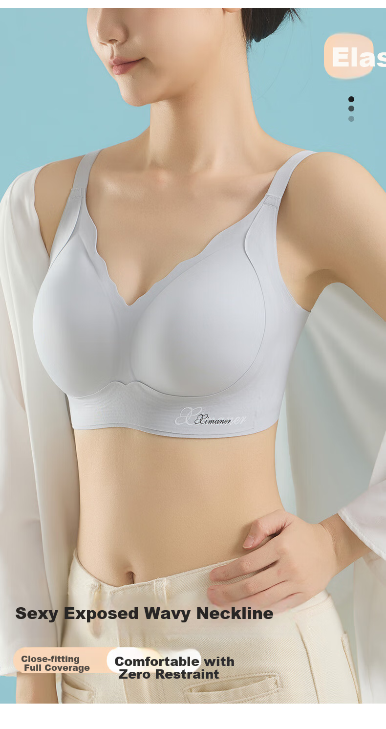 GRACEWELL Seamless Wireless Bra for Women Large Cup Minimizing Lift Push-Up Anti-Sagging Thin Pink Foundation Bra 10