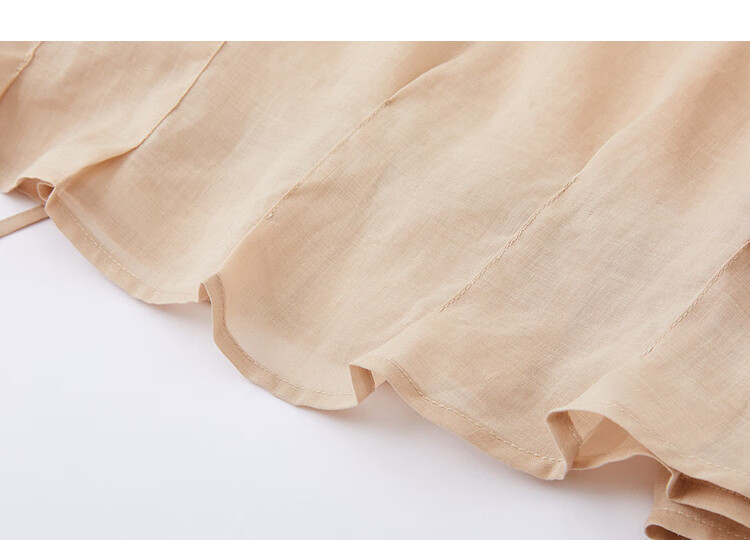 Demana [Ramie Lyocell Blend] Summer Elegant Round Neck Tie Loose Slimming Concealing Shirt for Women High-End Feel 17