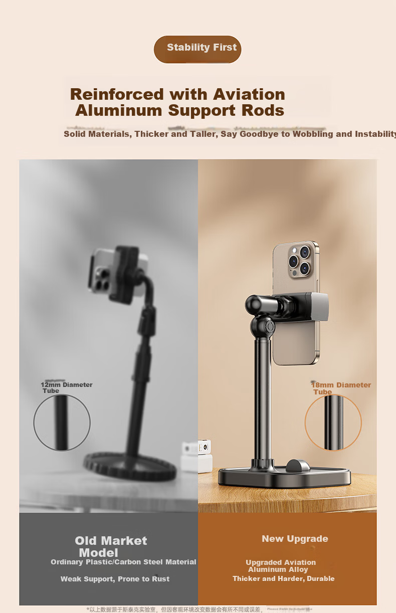 KOVOL White Adjustable Telescopic Mobile Phone Stand Desktop Live Streaming Shooting Support Bracket for Online Classes Apple iPad Air 17 Lazy Video Watching Tool 3