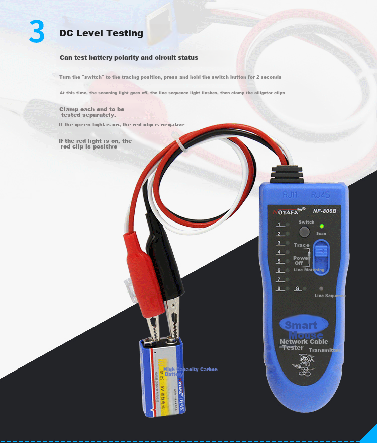 Smart Mouse NF-806R Cable Tracker Network Tester Wire Tracker Cable Tester Network Cable Locator 5